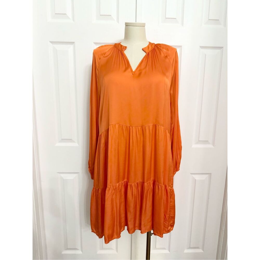 Bognar‎ Blu Womens Tiered Orange Dress Size XL